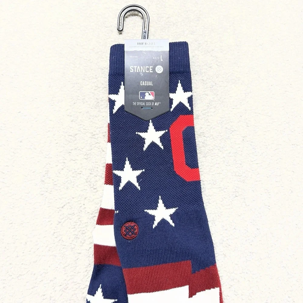 Stance Cleveland Indians‎ Brigade Crew Socks Size Large MLB USA Flag NWT